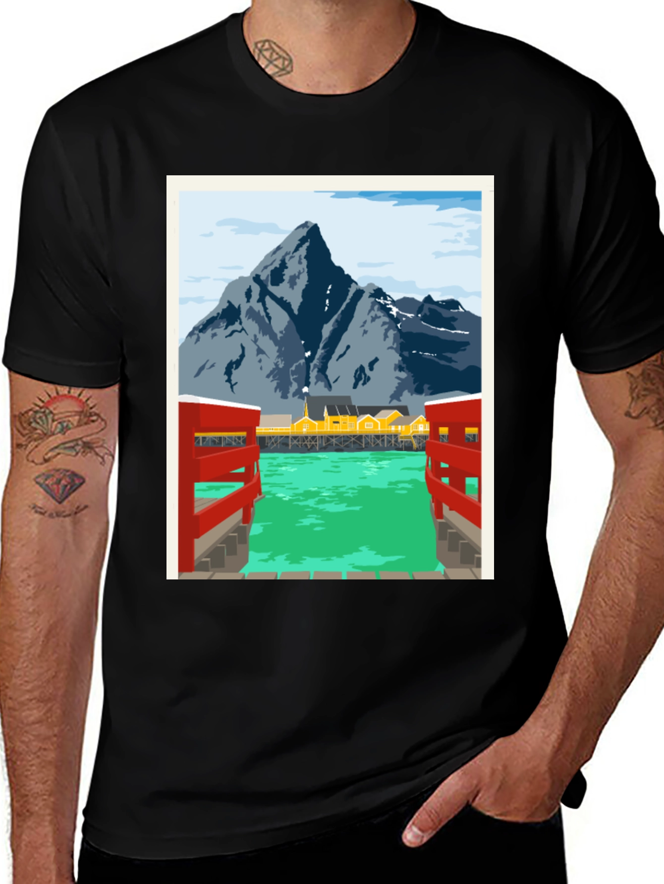 Variant 6 of Scenic Mountain Town T-Shirt