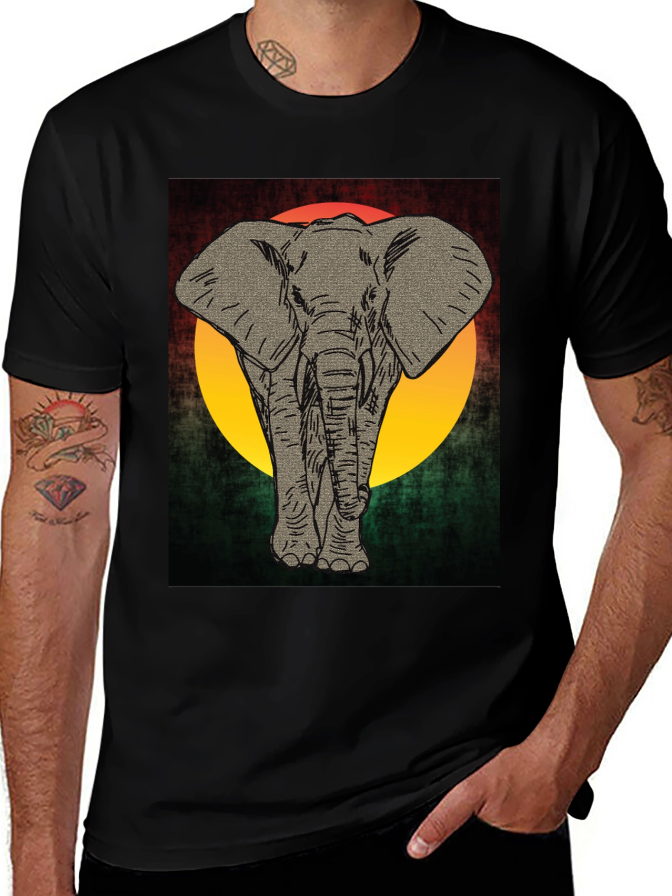 Variant 22 of Elephant Graphic T-Shirt - Vintage Style Print