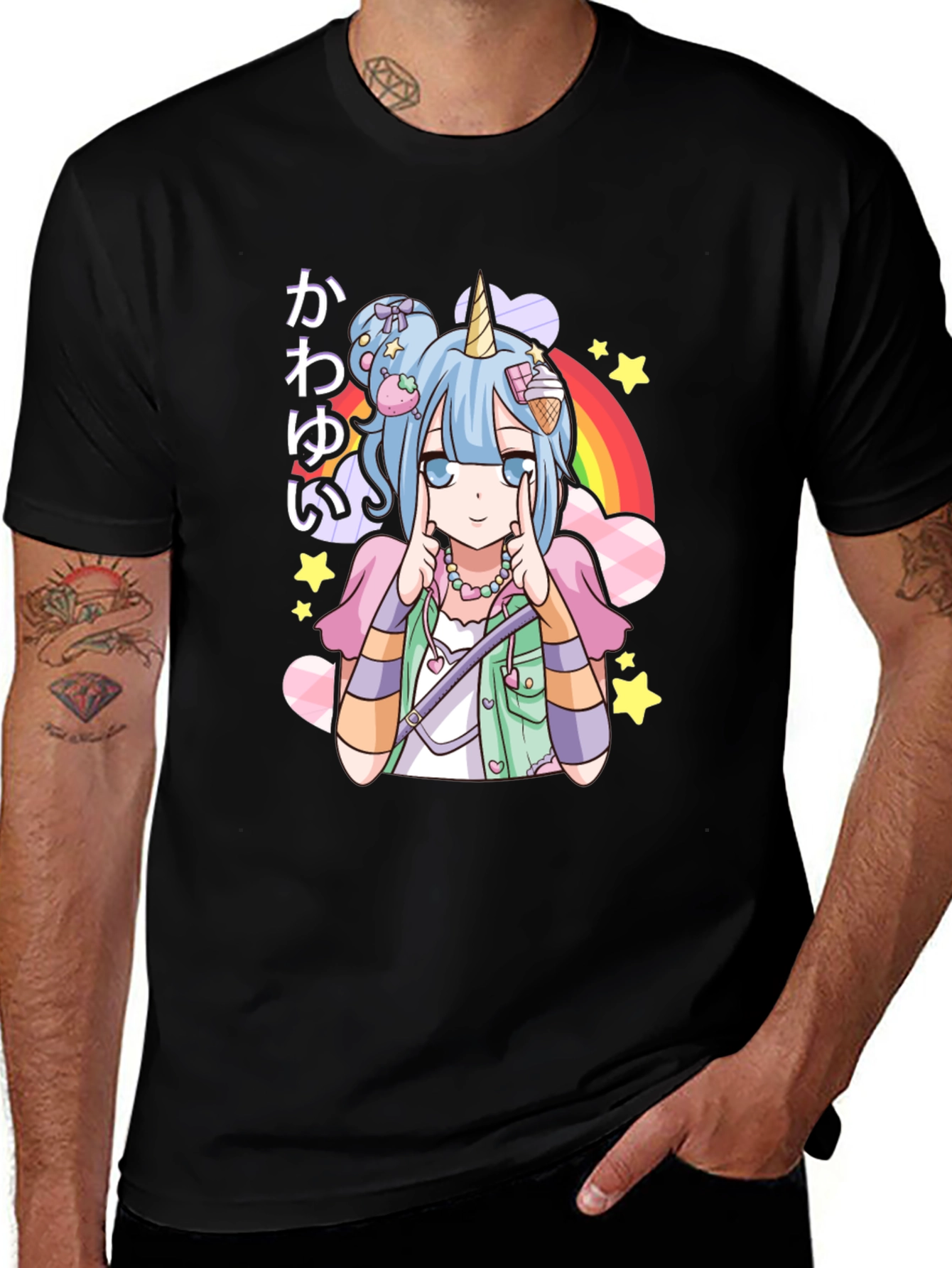 Variant 7 of Kawaii Anime Unicorn Girl T-Shirt