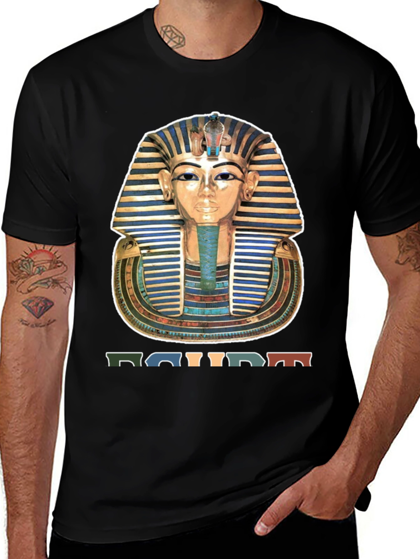 Egypt Pharaoh Graphic Tee - Men's Black T-Shirt