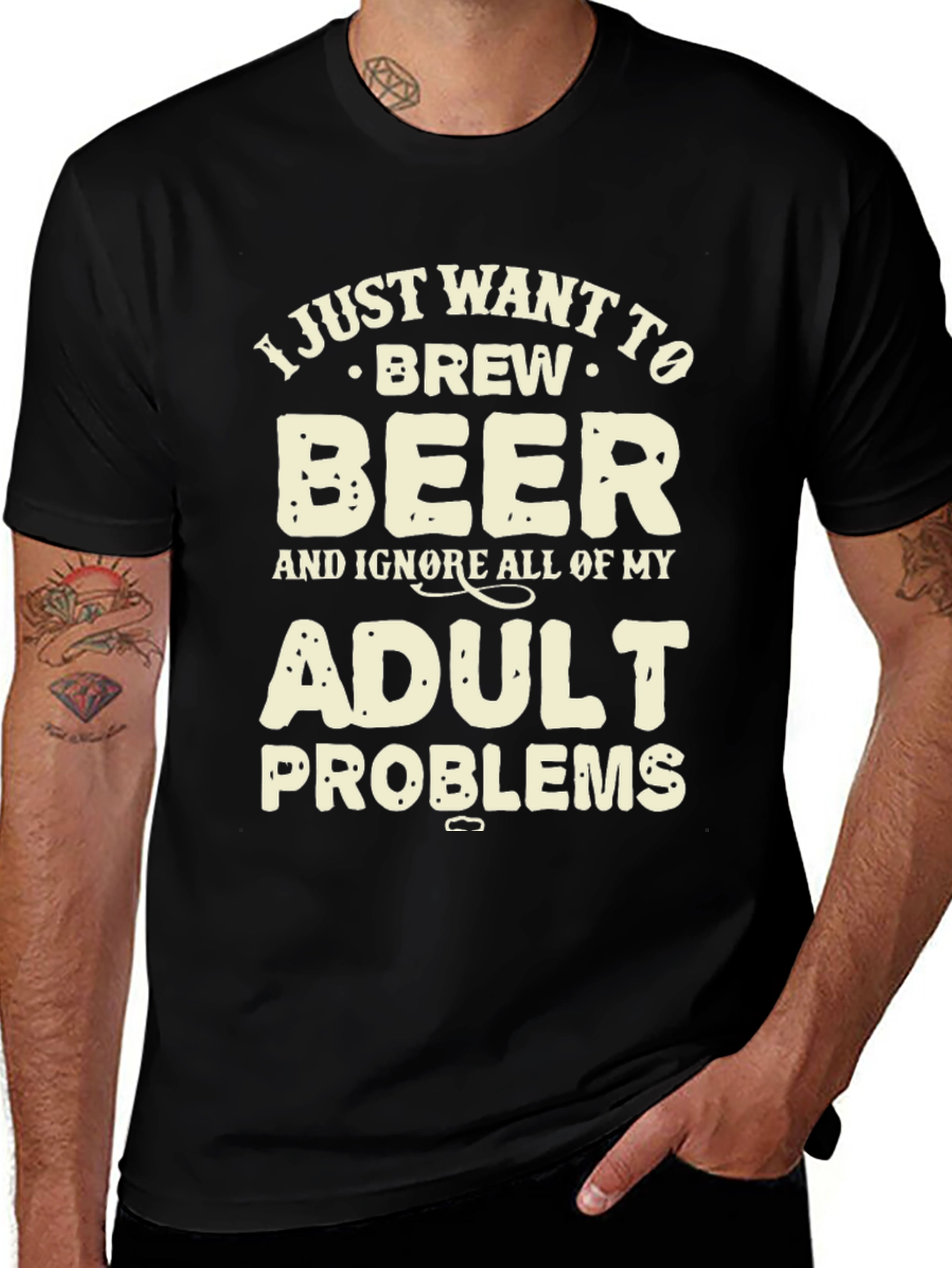 Variant 7 of Brew Beer Adult Problems Graphic T-Shirt