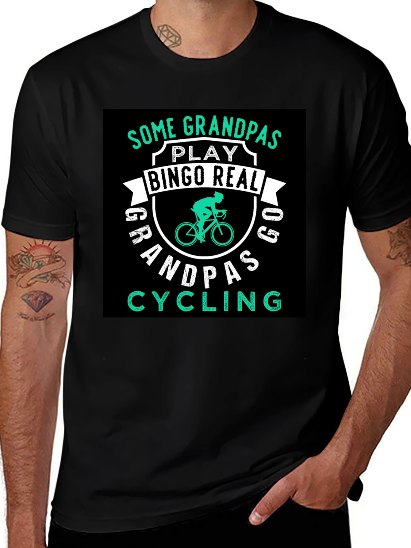 Grandpas Cycling T-Shirt - Black