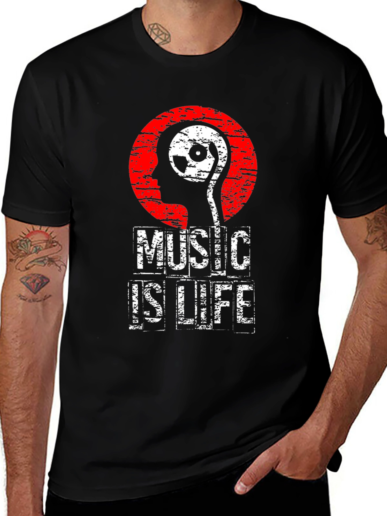 Variant 24 of Music is Life Graphic Print T-Shirt