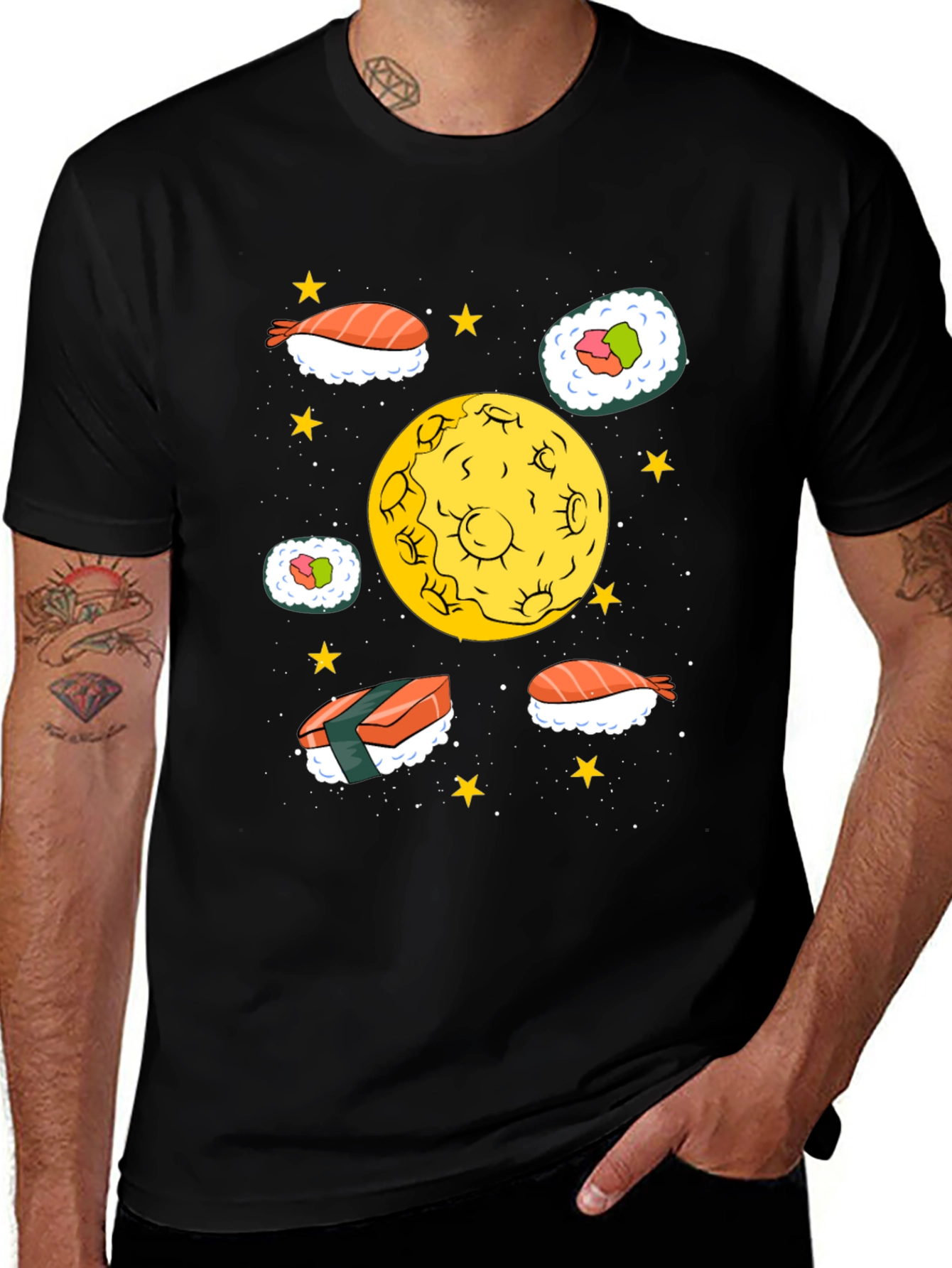 Variant 16 of Sushi Moon Black Graphic Tee