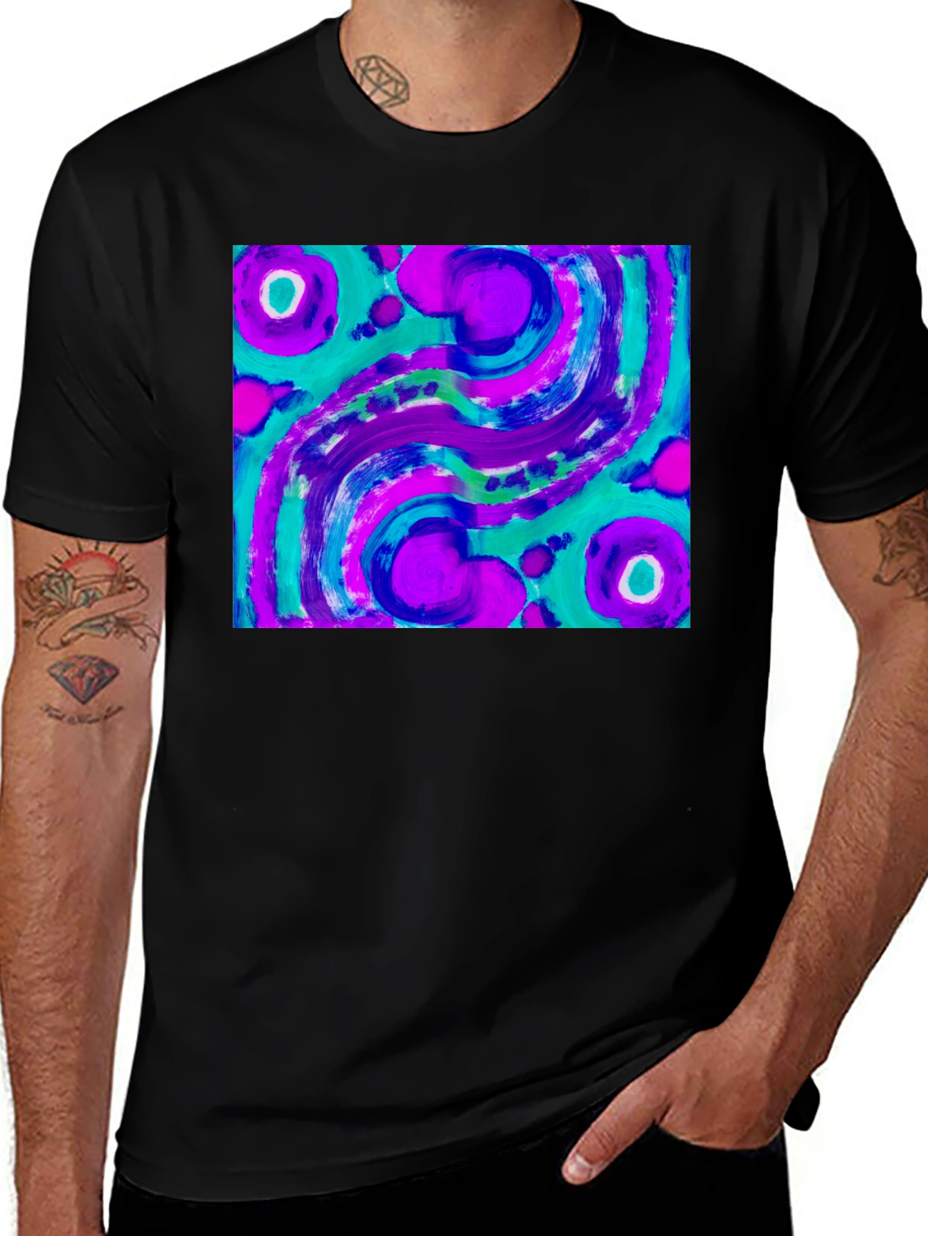 Variant 4 of Vibrant Abstract Art Tee