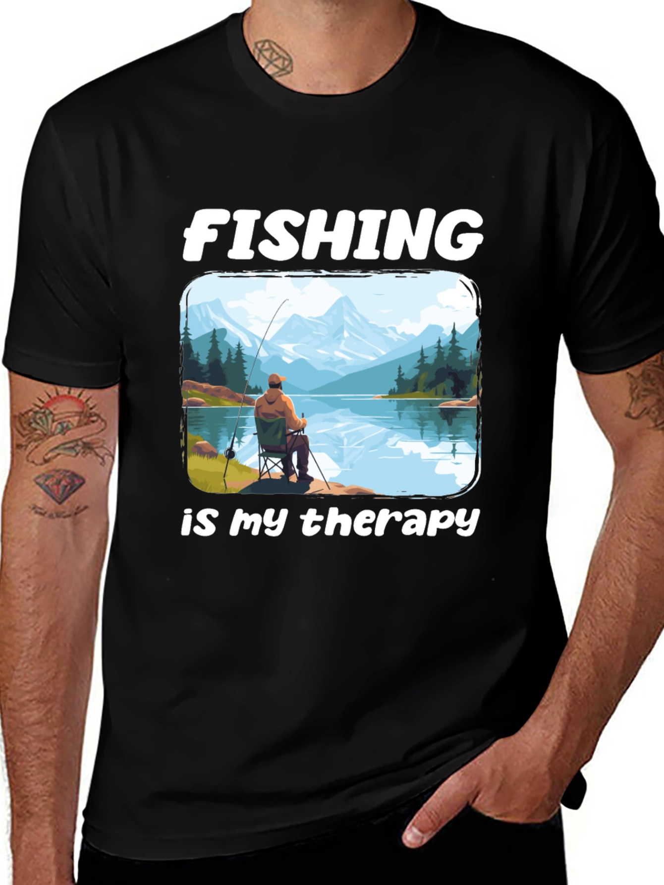 Variant 18 of Fishing Is My Therapy Graphic T-Shirt