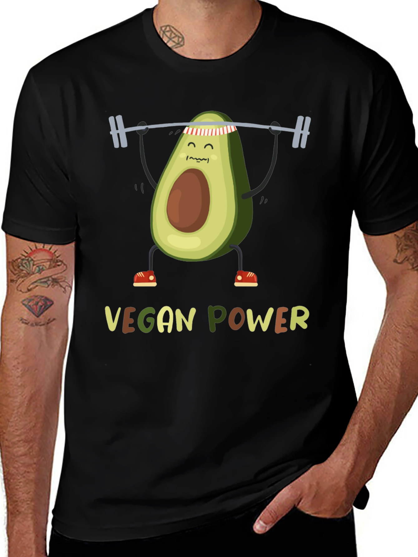 Variant 12 of Vegan Power Avocado Gym T-Shirt