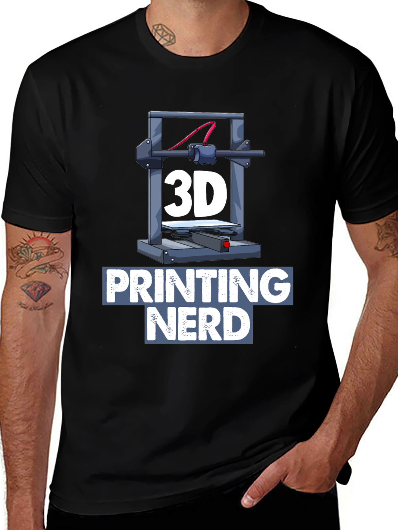 3D Printing Nerd T-Shirt - Black Tee
