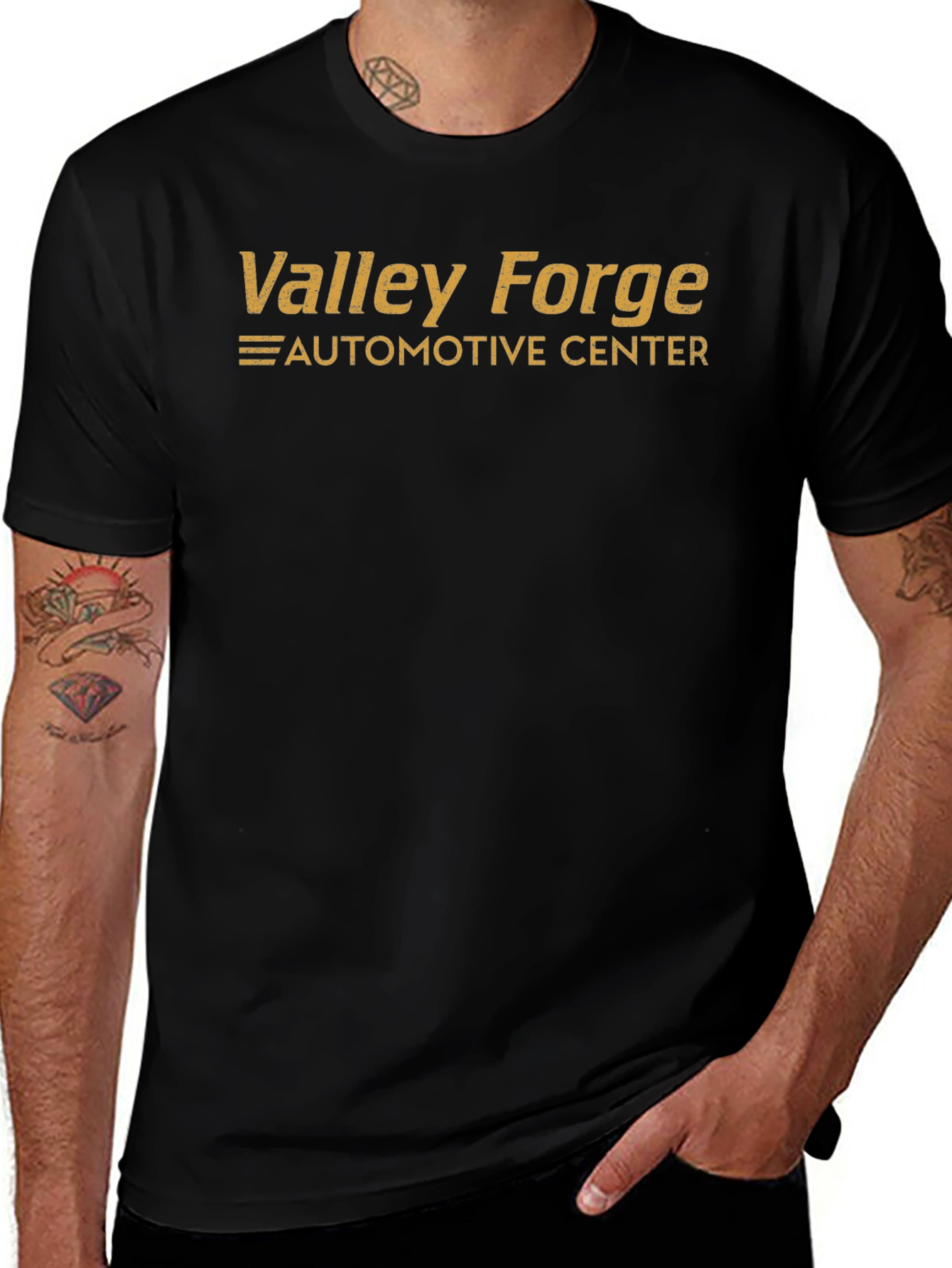 Variant 5 of Valley Forge Automotive Center Black T-Shirt
