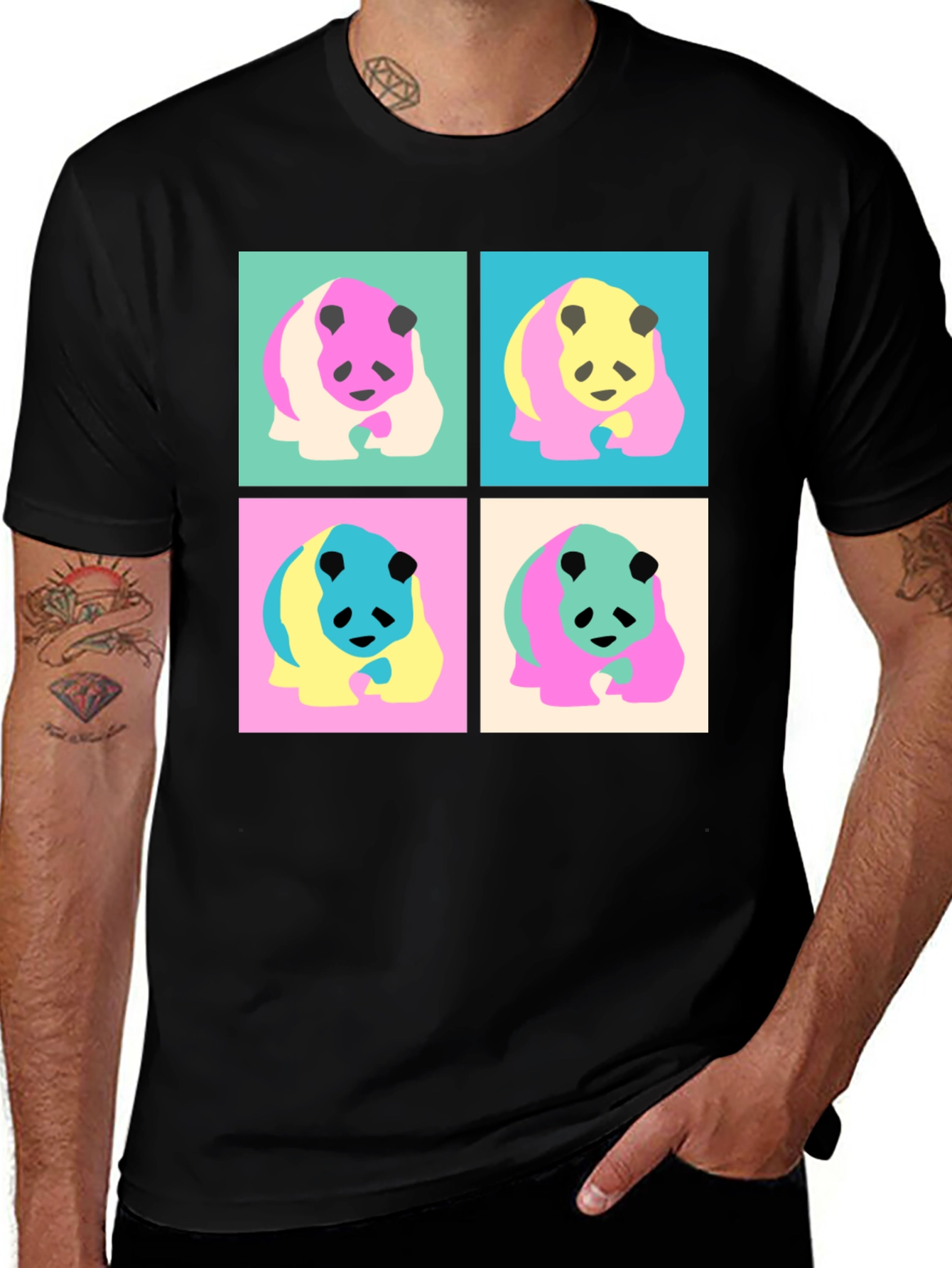 Variant 3 of Pop Art Panda Bear Graphic Tee