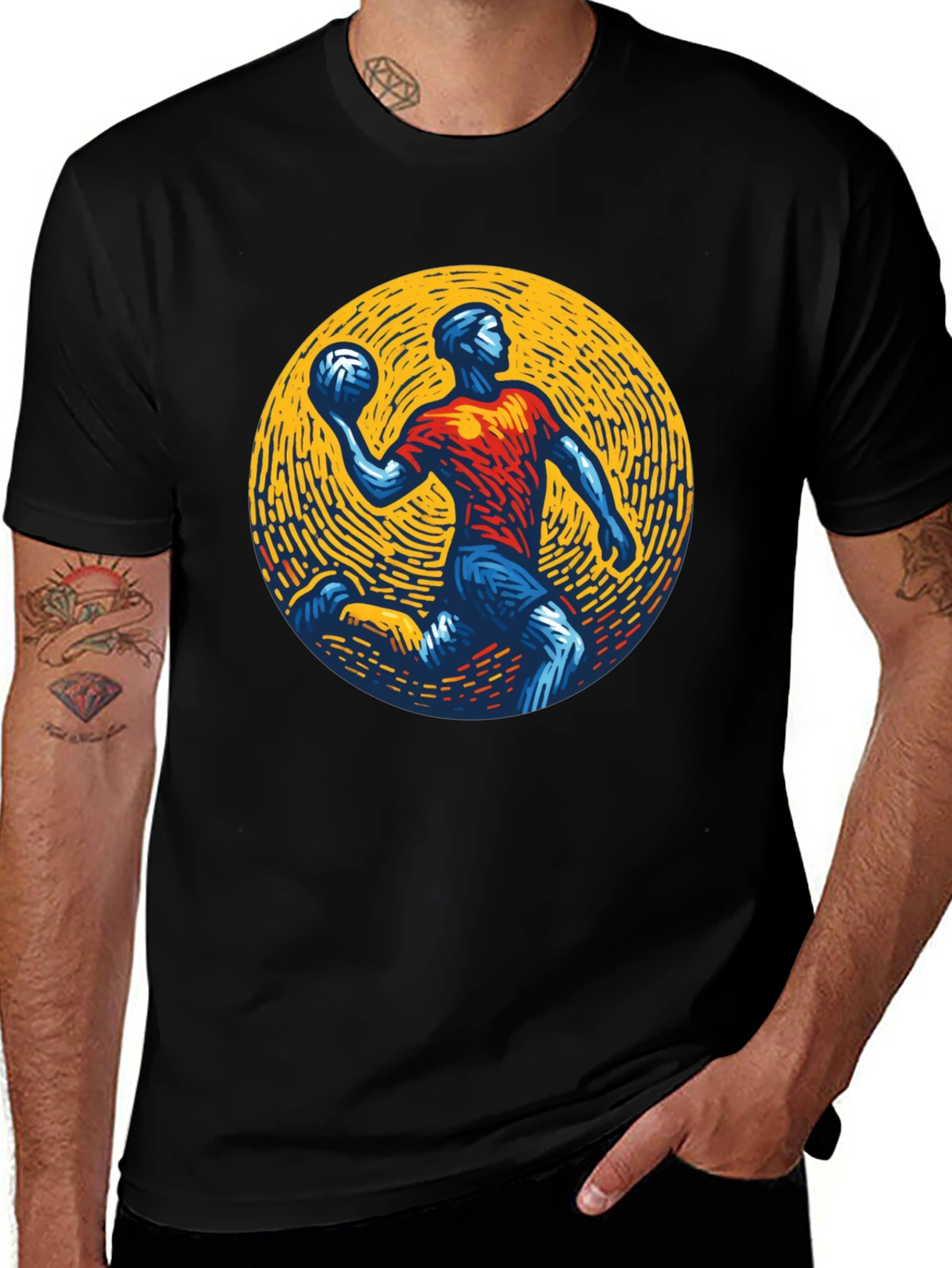 Variant 21 of Athletic Graphic Tee - Handball Player