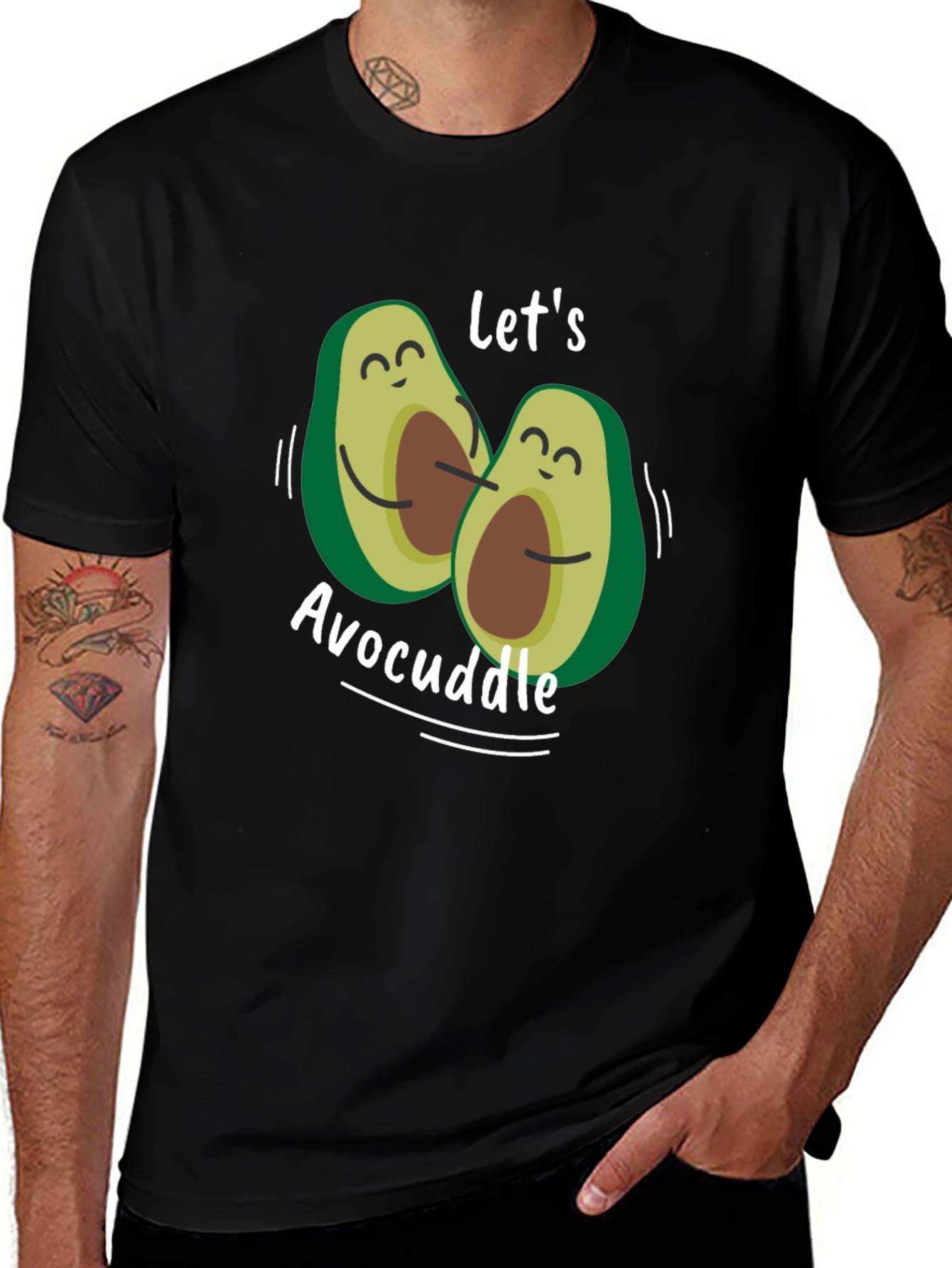 Variant 28 of Avocuddle Graphic Tee - Black Cotton Comfort