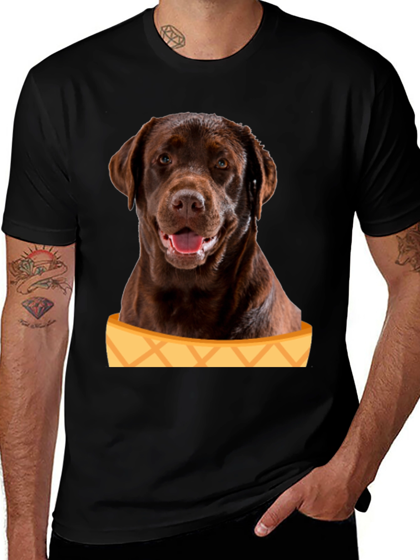 Variant 20 of Chocolate Lab Dog Tee - Novelty Graphic T-Shirt