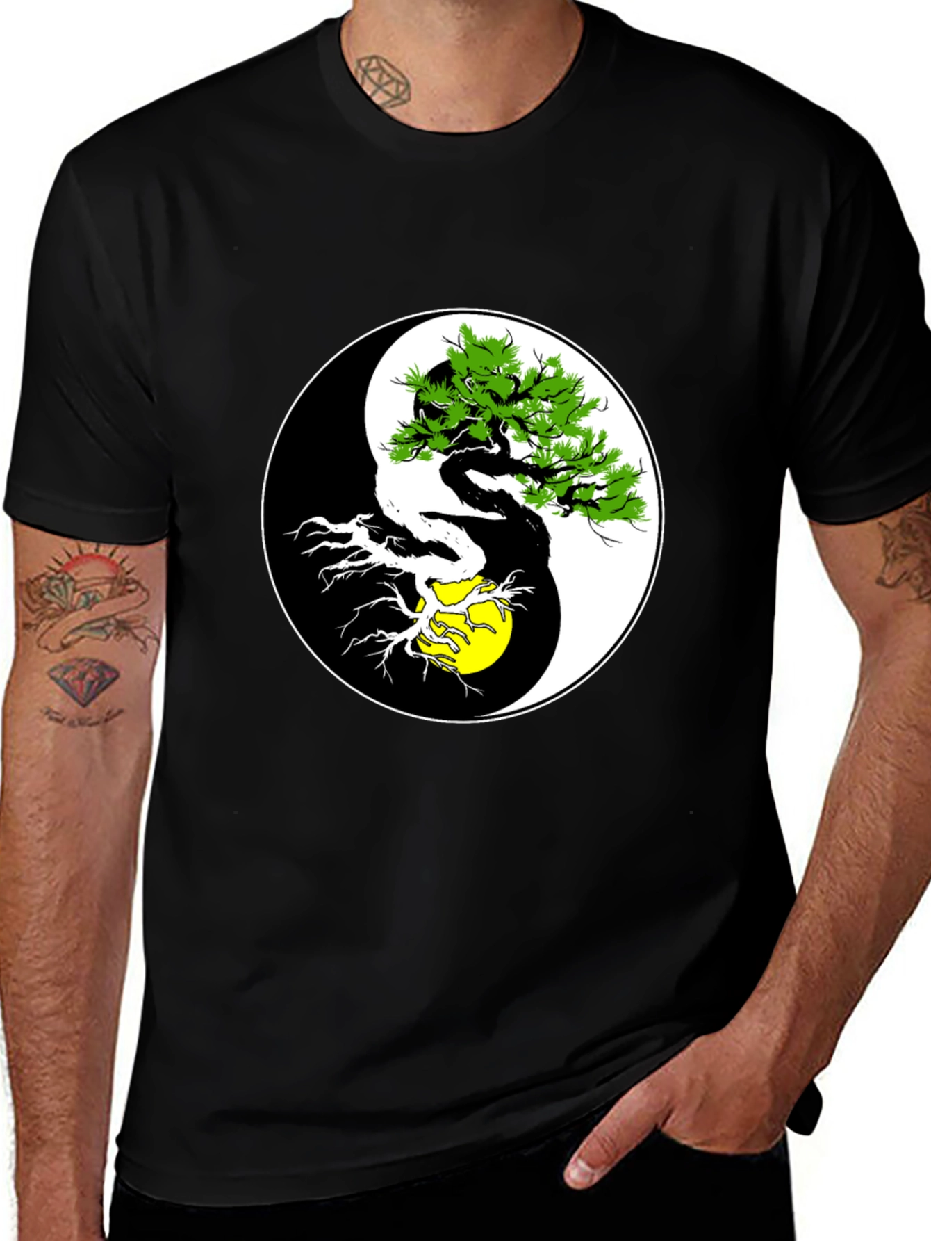 Variant 26 of Yin Yang Bonsai Tree Graphic Tee