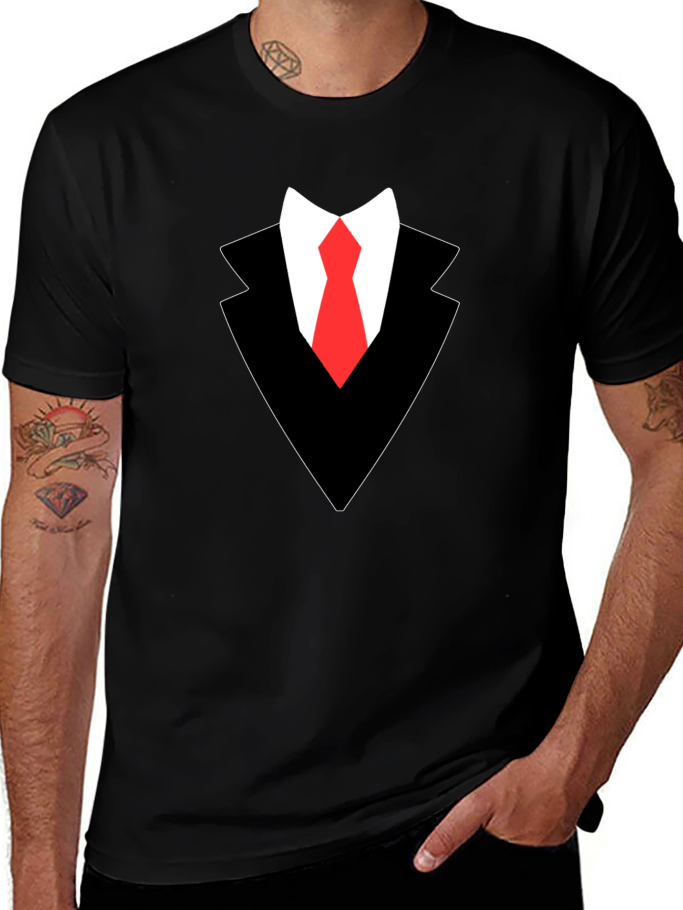 Variant 9 of Suit Up! Graphic Tee - Classic Black Suit Design