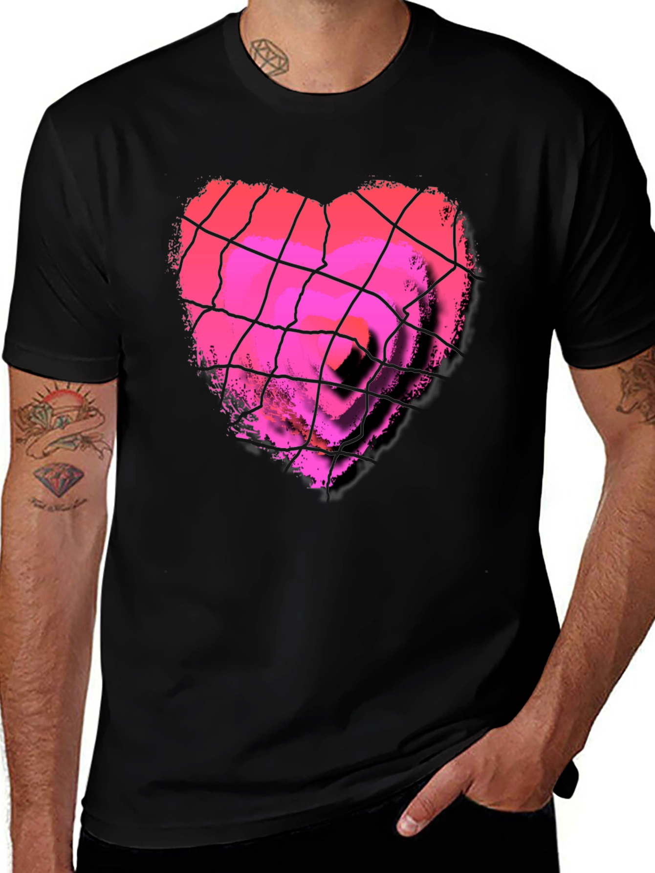 Variant 5 of Heart Behind Bars Graphic T-Shirt