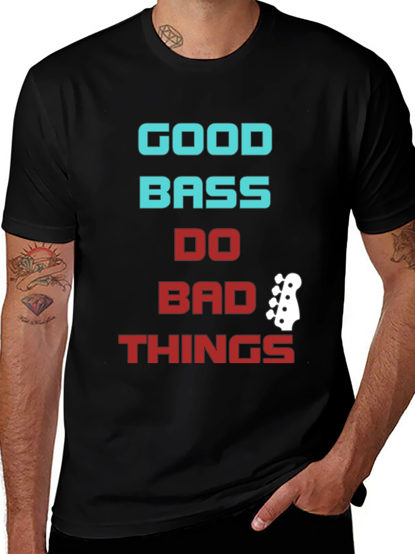 Variant 30 of Good Bass Do Bad Things Graphic Tee - Black