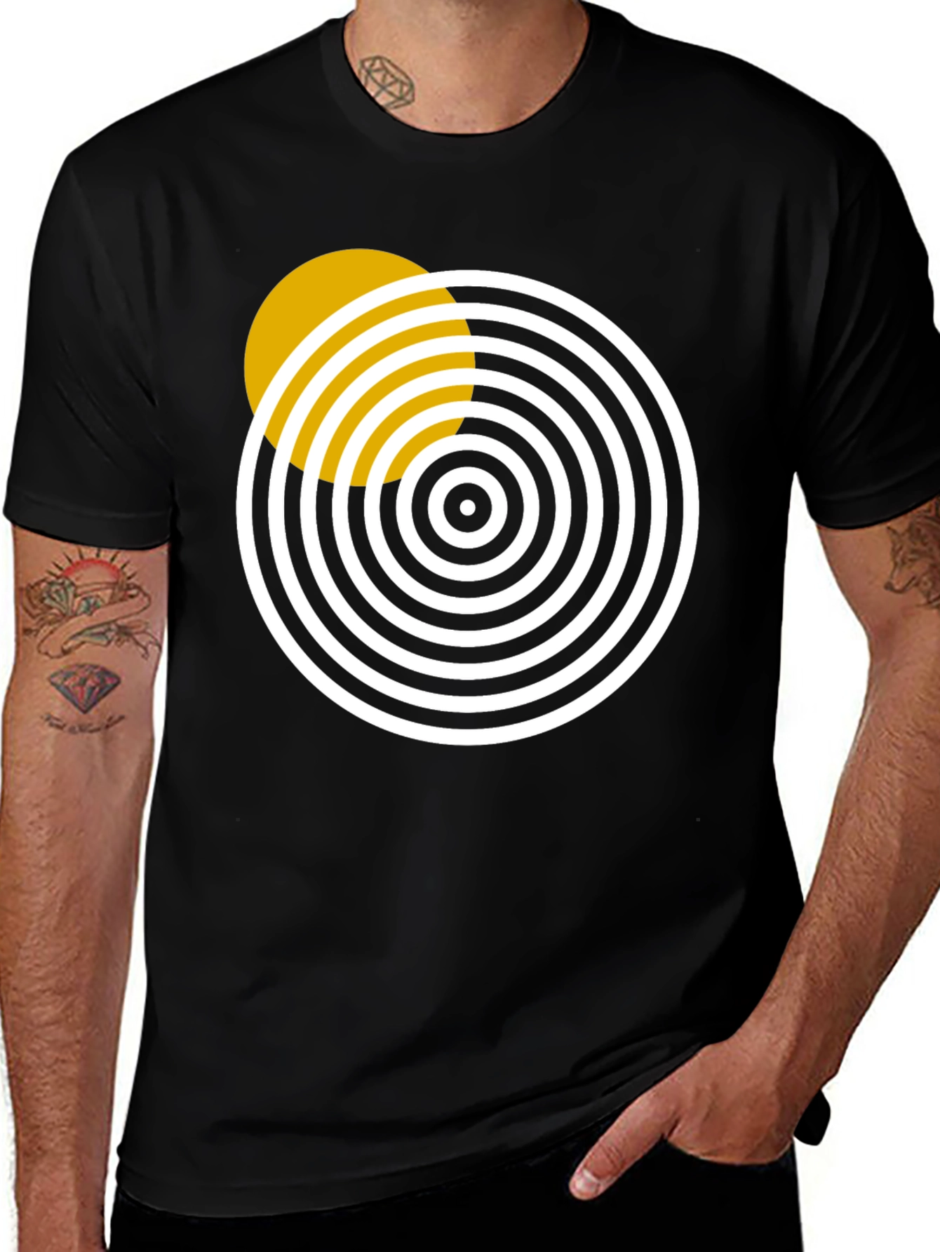 Variant 15 of Abstract Graphic Tee: Circle Design, Modern Style