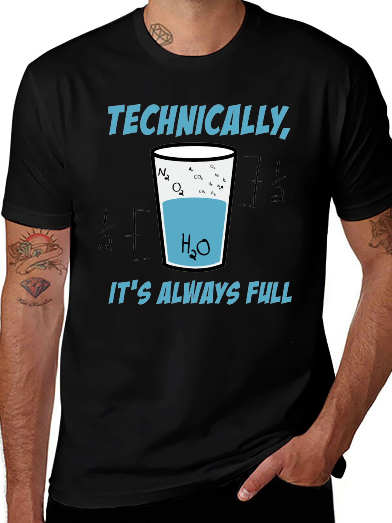 Variant 9 of Scientifically Funny T-Shirt: Always Full Glass of Water