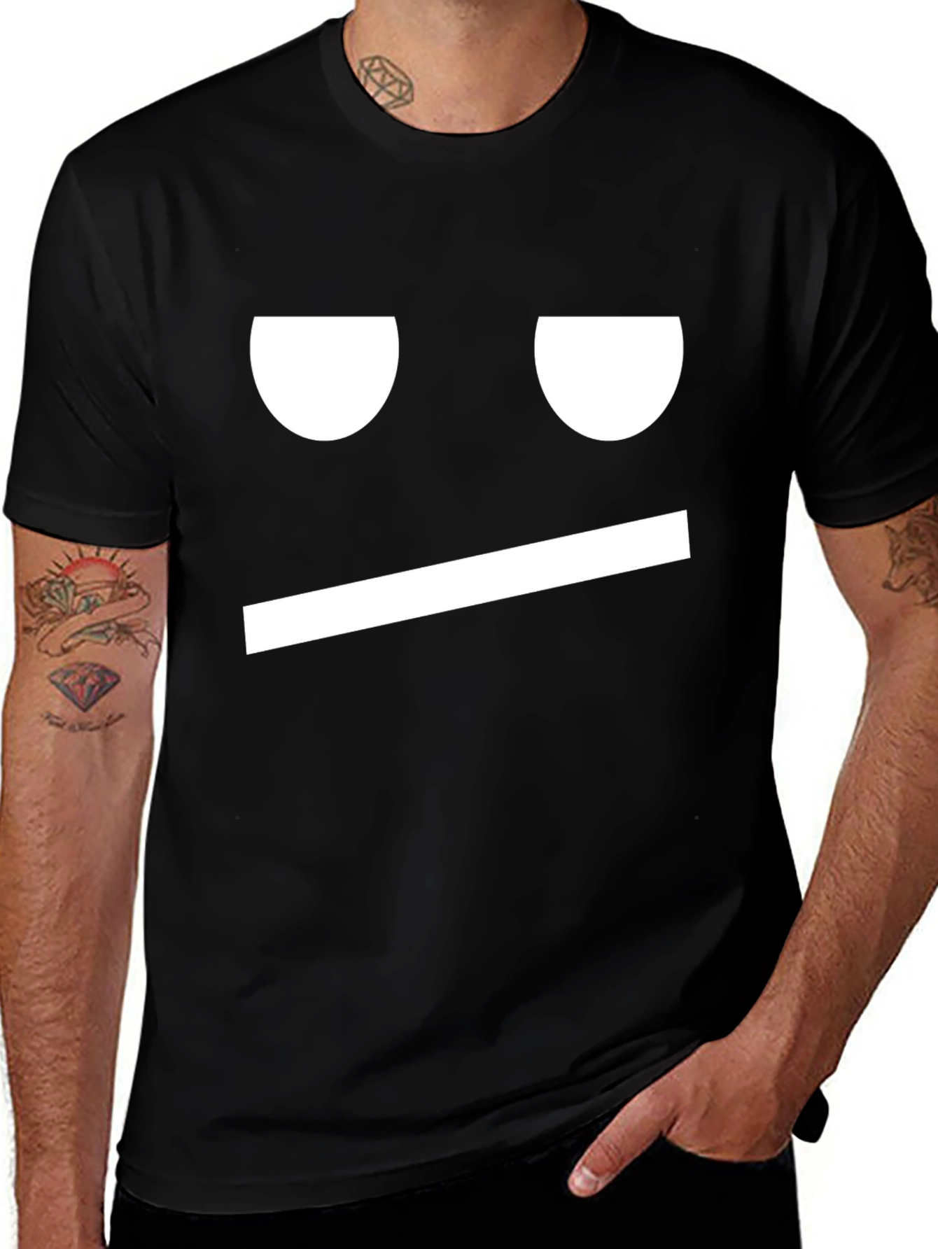 Variant 14 of Skeptical Face Graphic T-Shirt - Expressive Tee