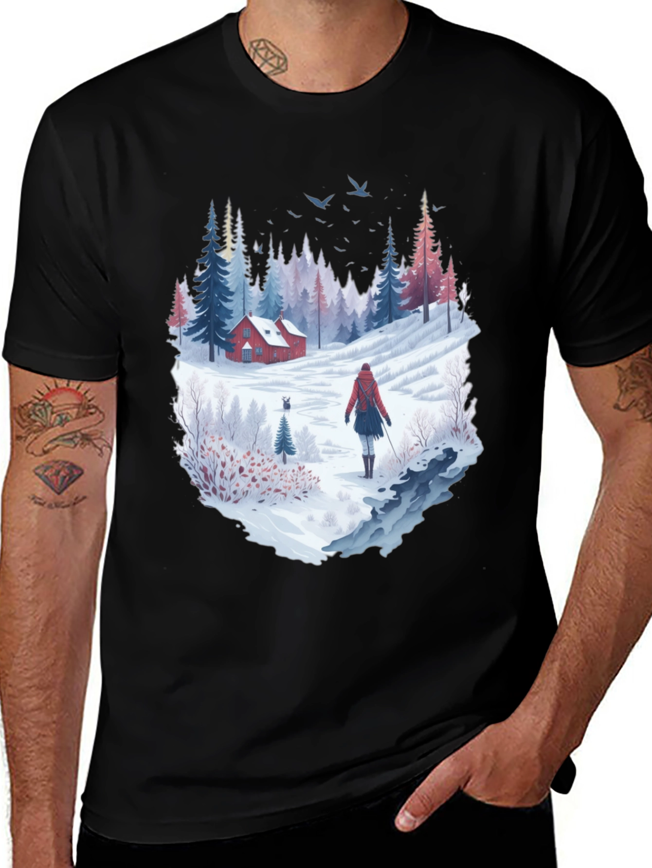 Variant 14 of Winter Cabin T-Shirt