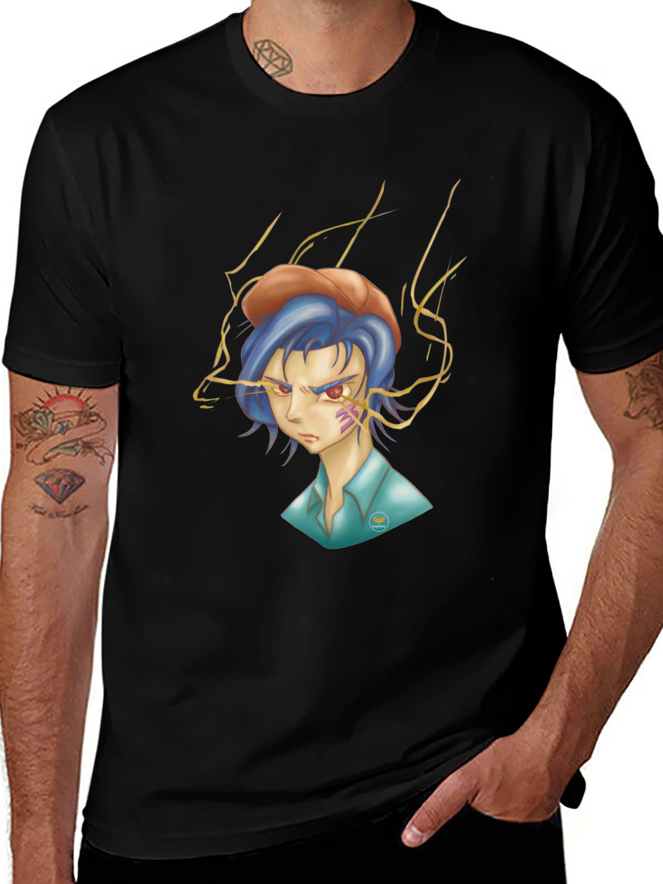 Variant 23 of Anime Character Graphic Black T-Shirt