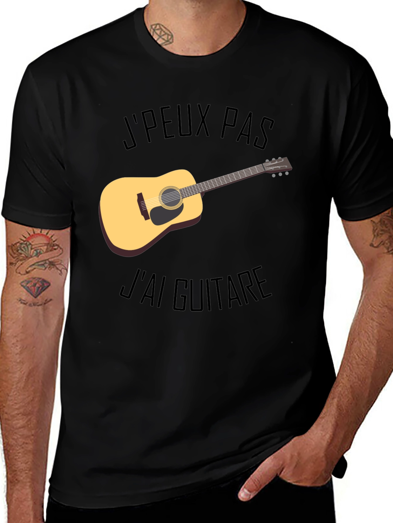 Variant 19 of Guitar T-Shirt - J'peux Pas J'ai Guitare