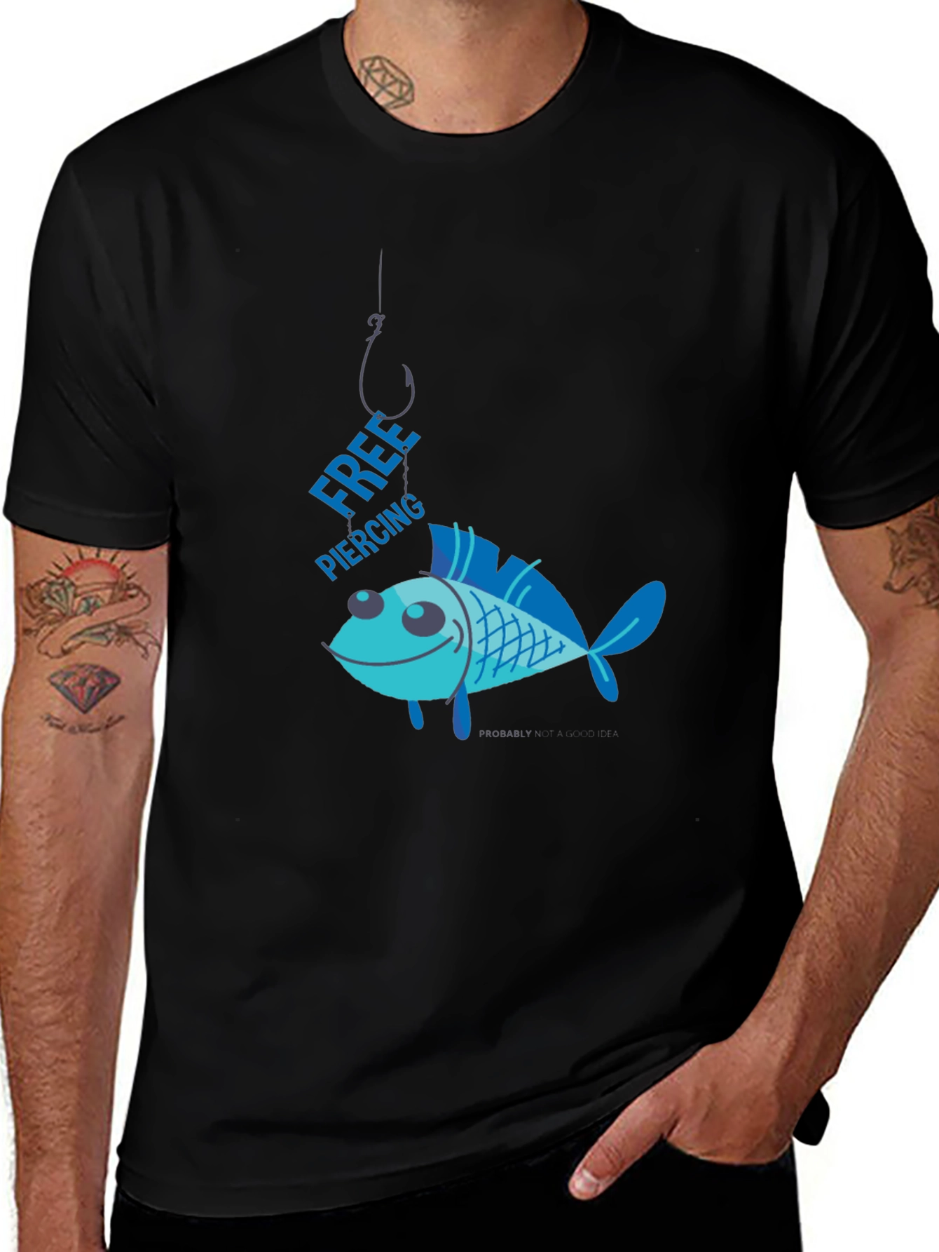 Variant 5 of Free Piercing Fish Graphic T-Shirt