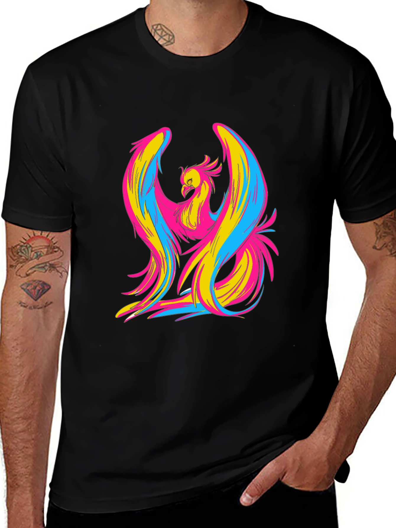 Variant 24 of Vibrant Phoenix Graphic Tee - Bold Artistic Style