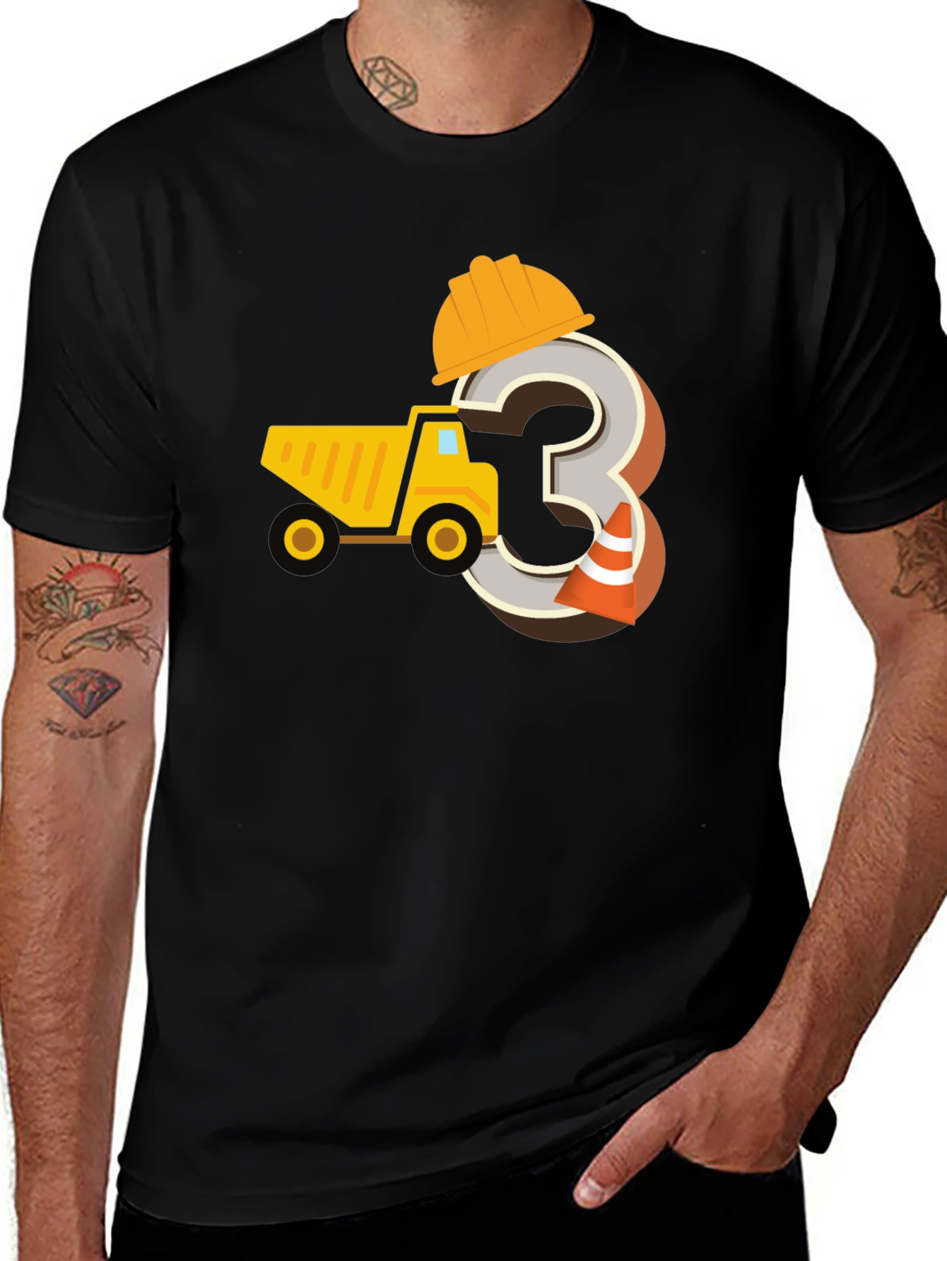 Variant 17 of Construction 3rd Birthday T-Shirt