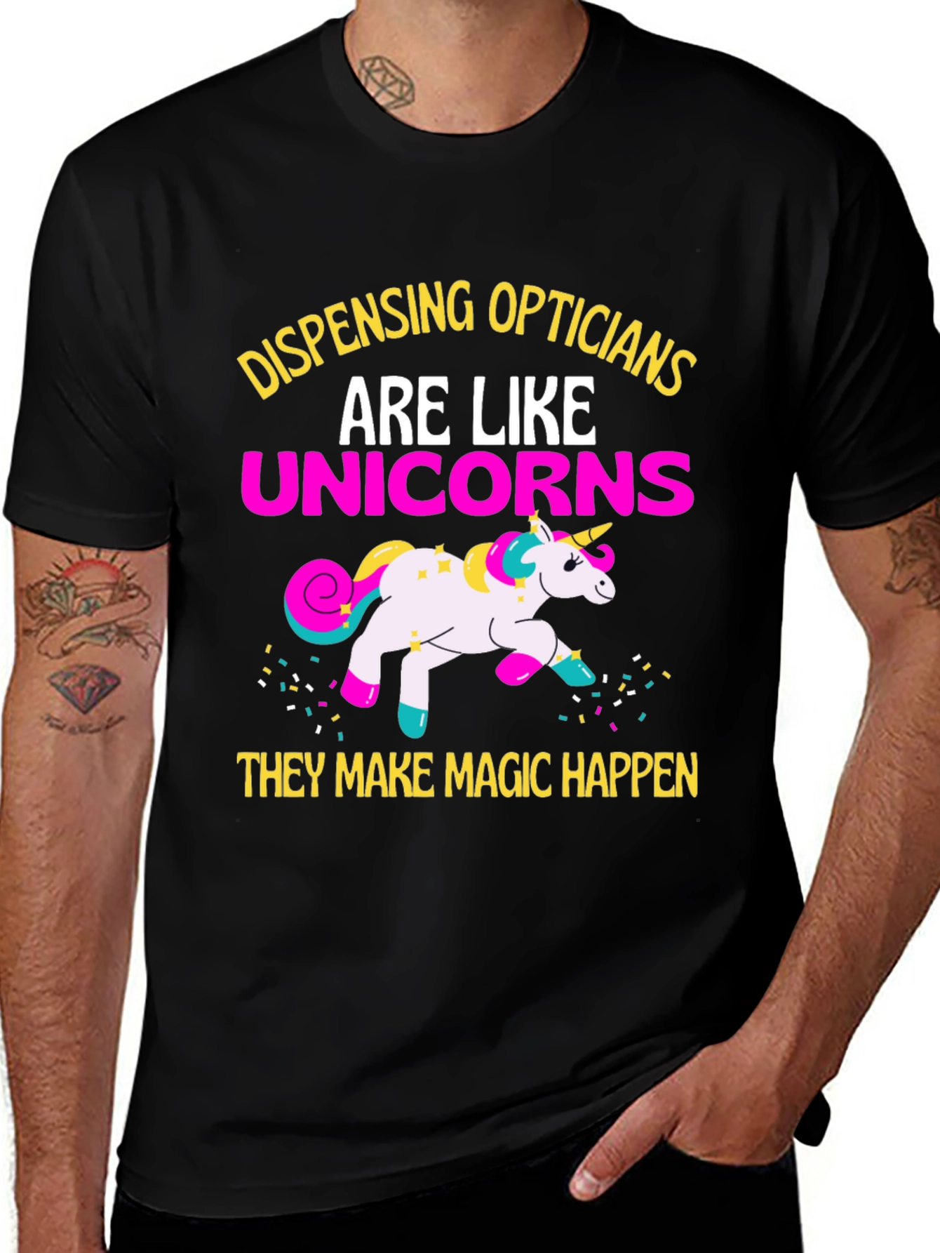 Variant 14 of Dispensing Opticians Unicorn T-Shirt