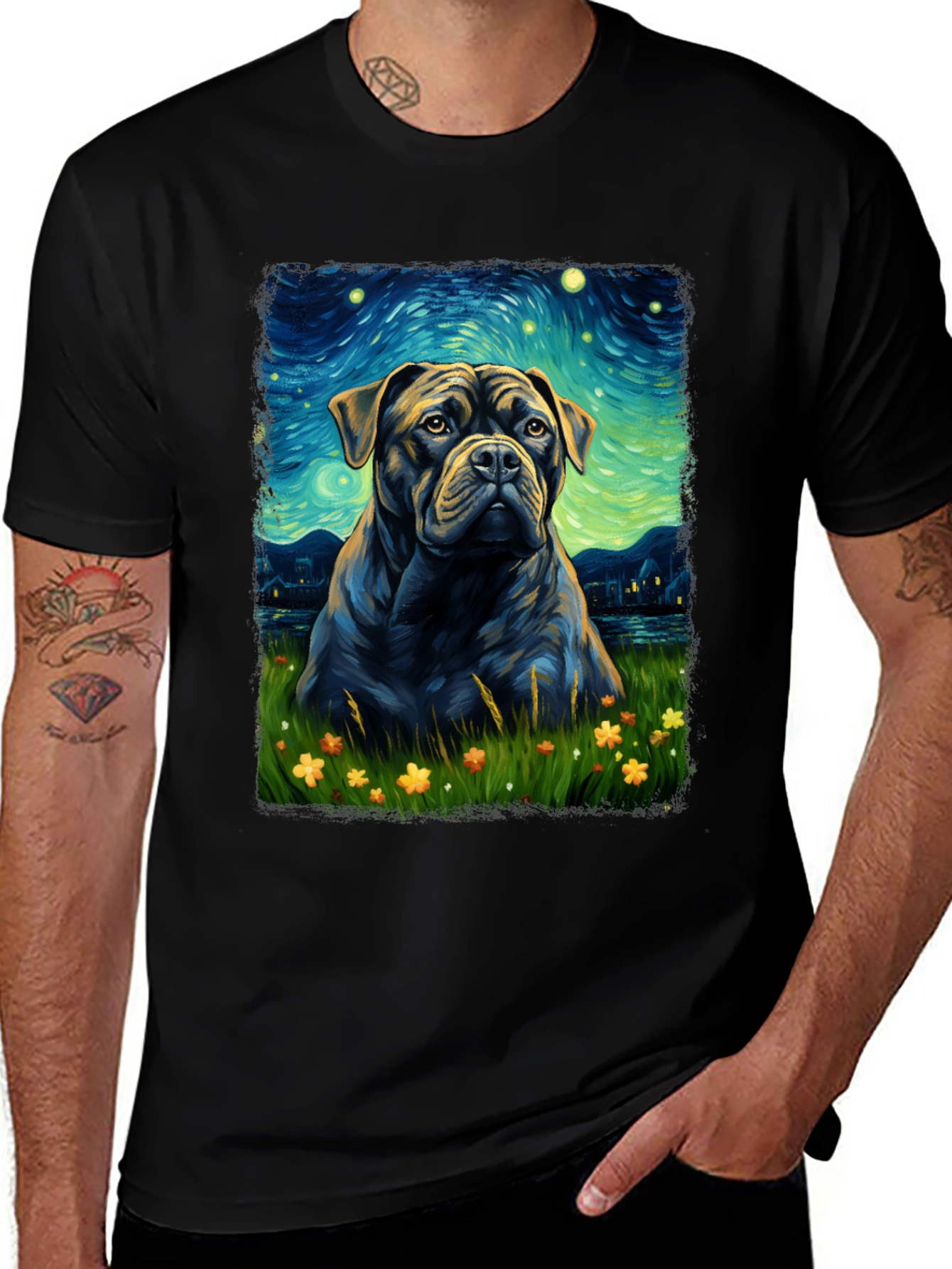 Variant 14 of Starry Night Dog T-Shirt