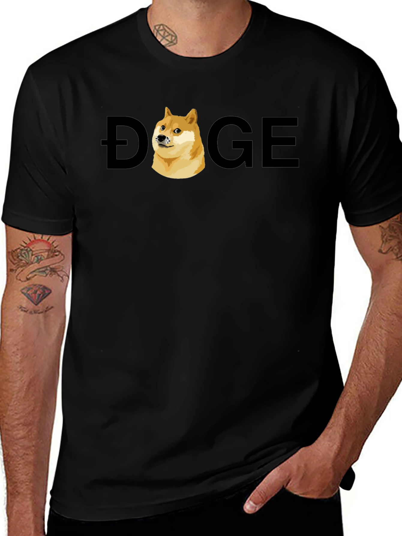 Doge Meme Black T-Shirt - Viral Internet Sensation!