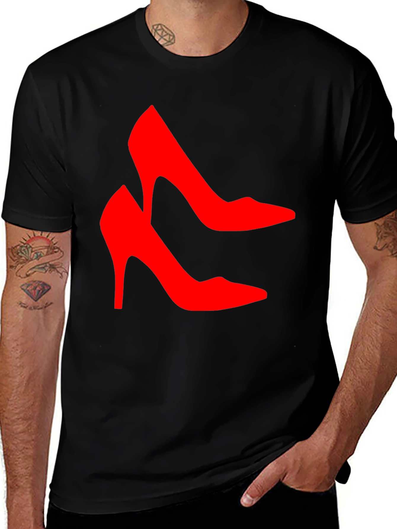 Variant 6 of Red High Heel Shoes Graphic T-Shirt