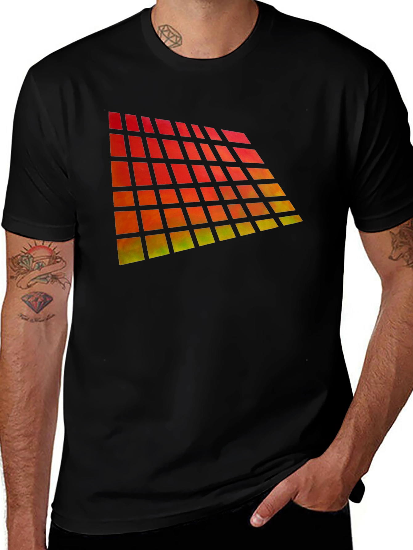 Variant 5 of Geometric Gradient Black T-Shirt