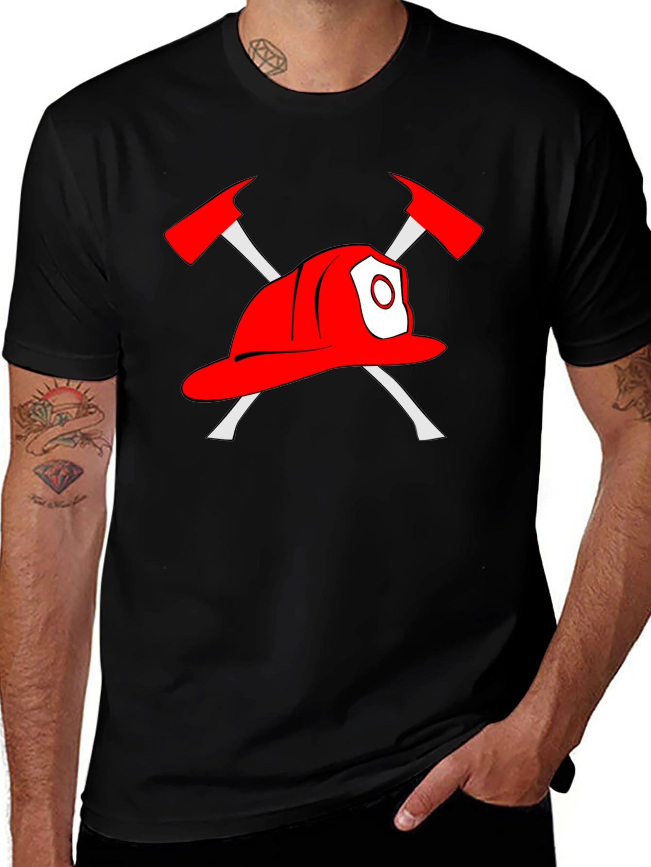 Variant 18 of Firefighter Helmet T-Shirt - Black