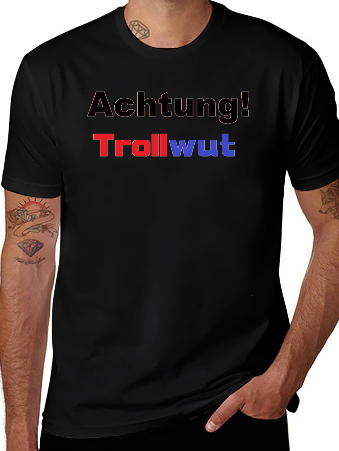 Variant 21 of Achtung! Trollwut Graphic Tee - Black