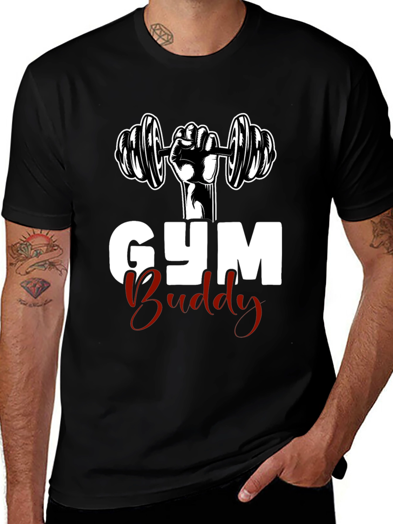 Variant 24 of Gym Buddy Graphic Tee - Workout Shirt
