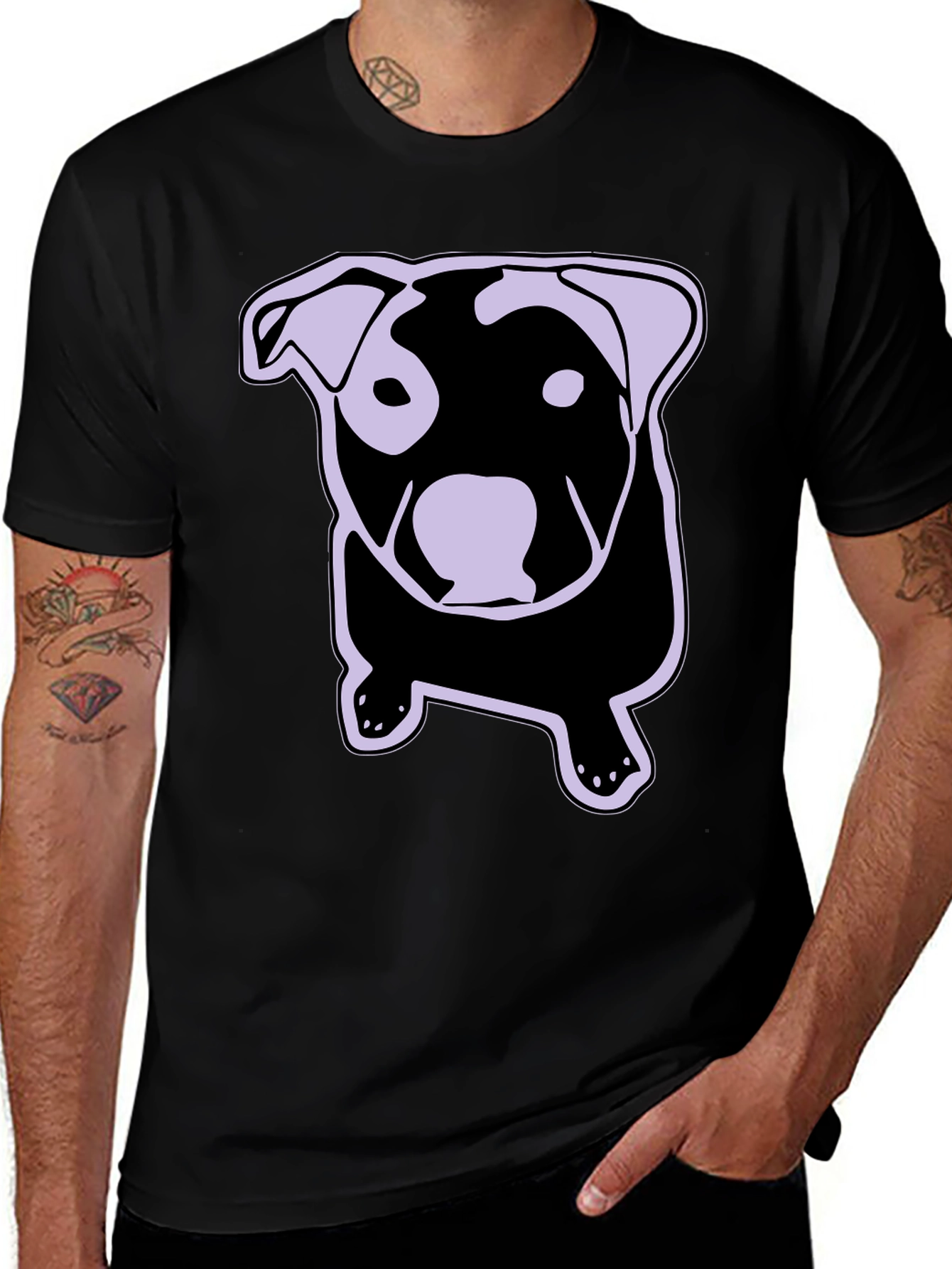 Variant 28 of Dog Graphic Black T-Shirt - Casual Style