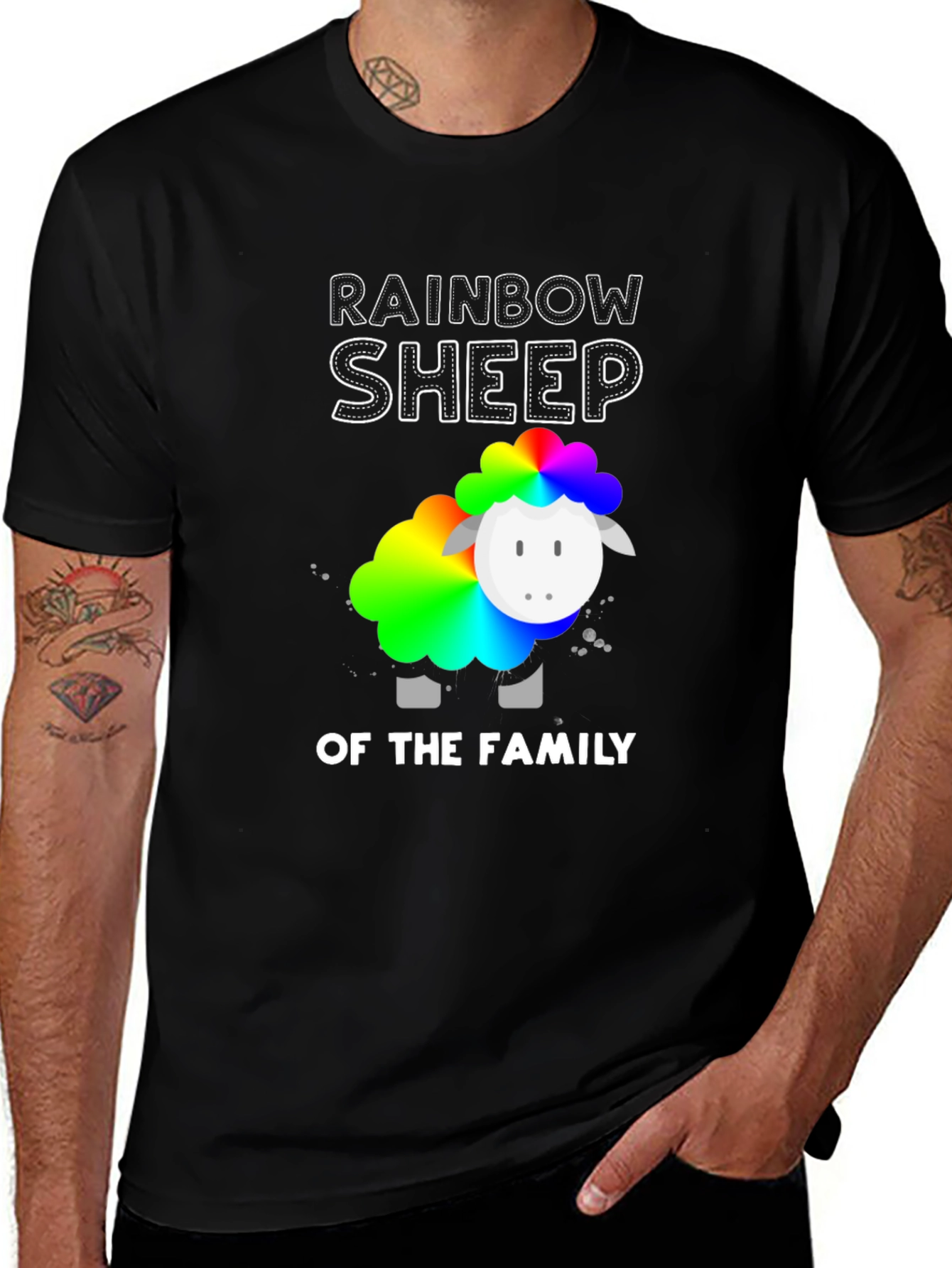 Variant 3 of Rainbow Sheep of the Family Graphic T-Shirt
