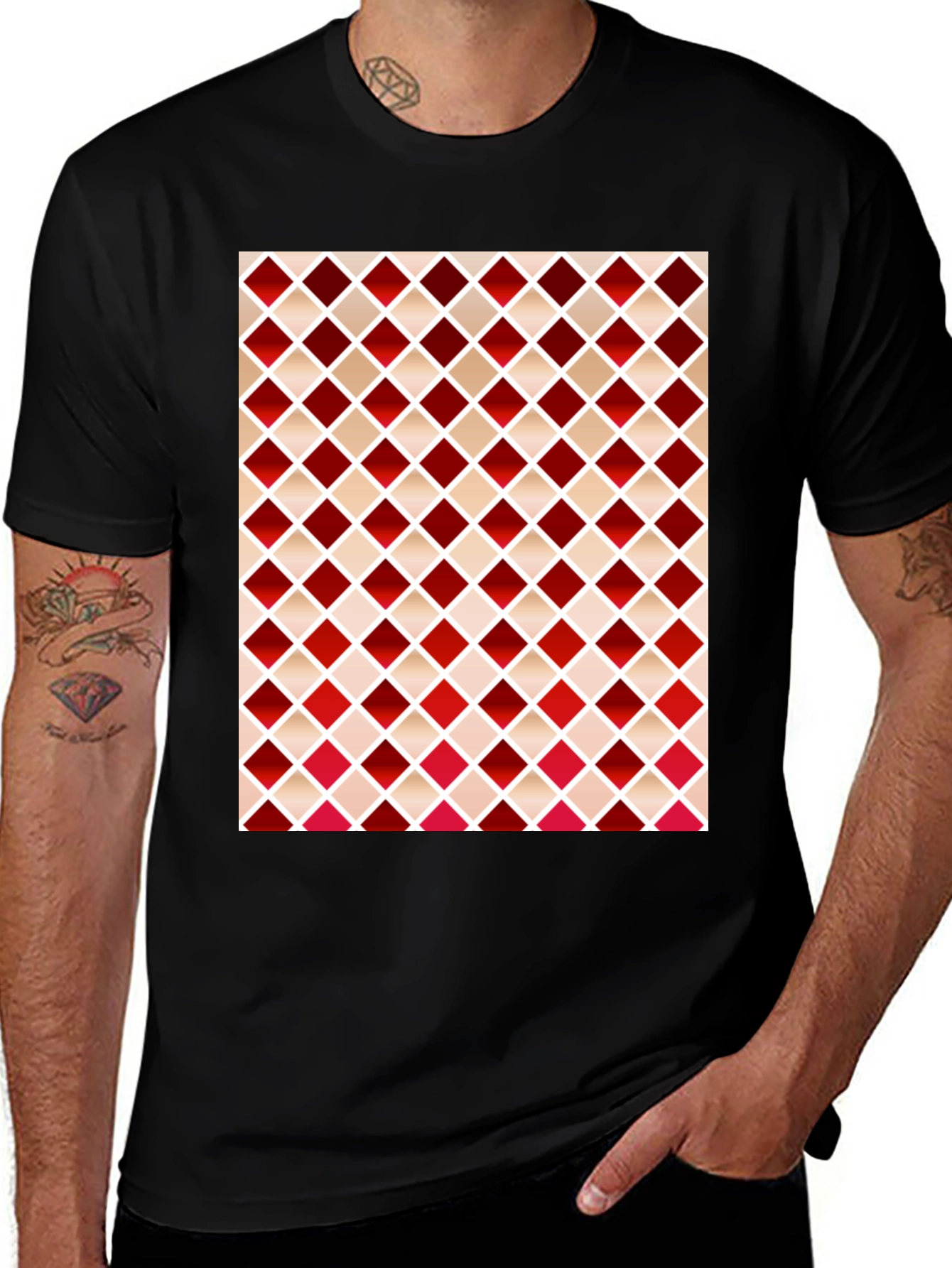 Variant 17 of Stylish Diamond Pattern T-Shirt