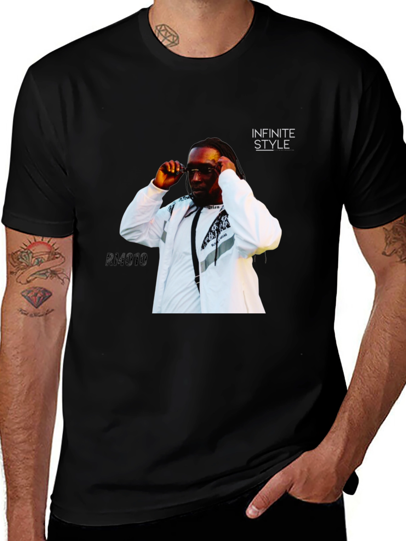 Variant 6 of Men's Black Graphic Tee - Infinite Style