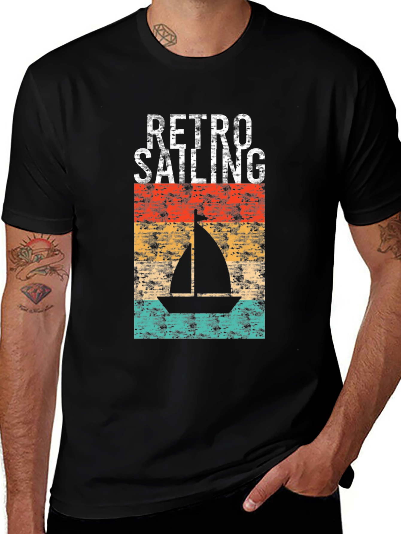 Variant 3 of Retro Sailing Graphic Tee - Vintage Style Sailboat T-Shirt