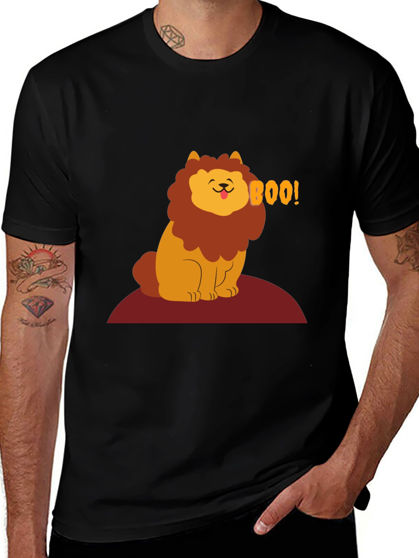 Variant 29 of Lion Boo! Graphic T-Shirt - Halloween Fun
