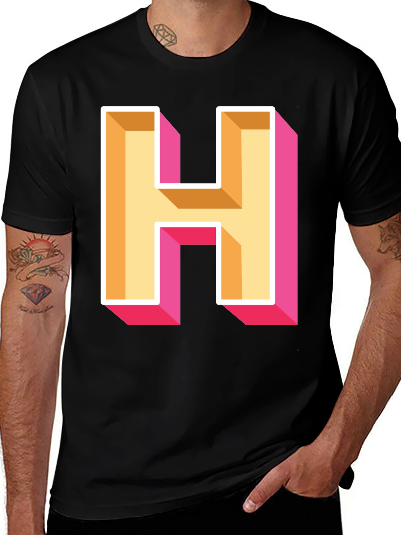 Bold Letter H Graphic Tee