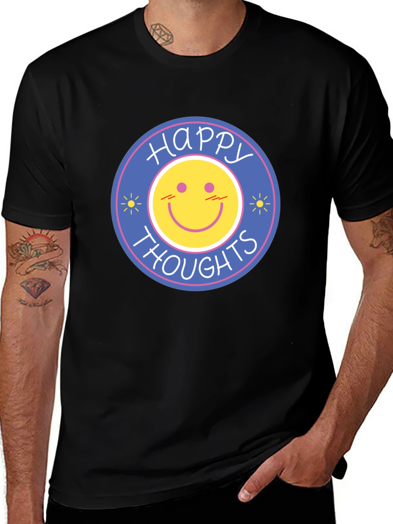 Variant 8 of Happy Thoughts Graphic T-Shirt - Black