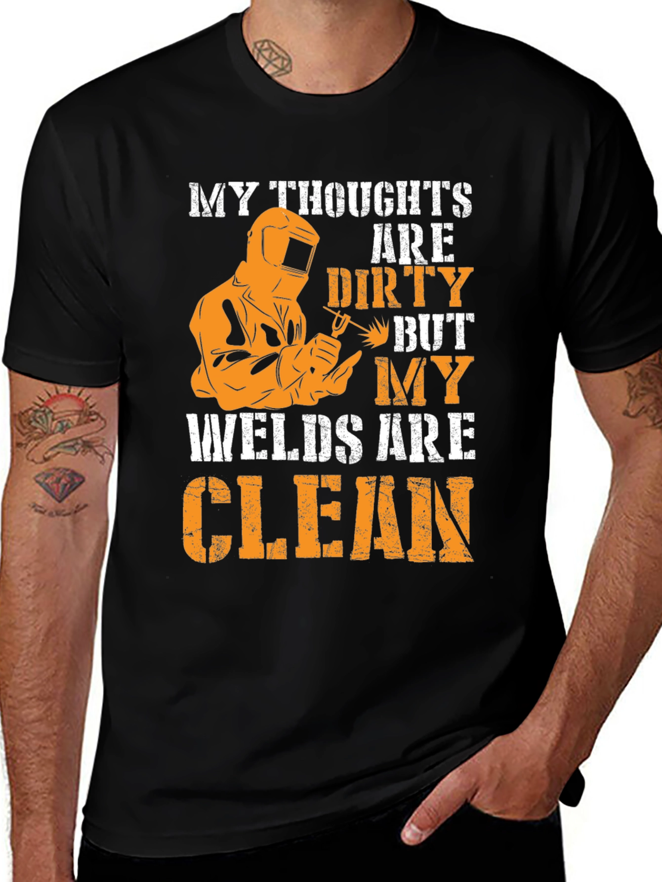 Variant 8 of Funny Welder T-Shirt - Dirty Thoughts Clean Welds
