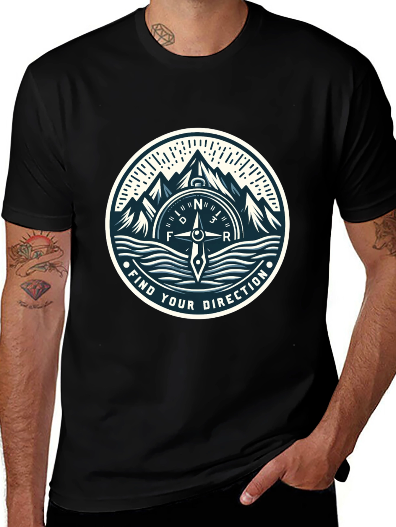 Direction Compass Graphic Tee - Adventure Awaits!