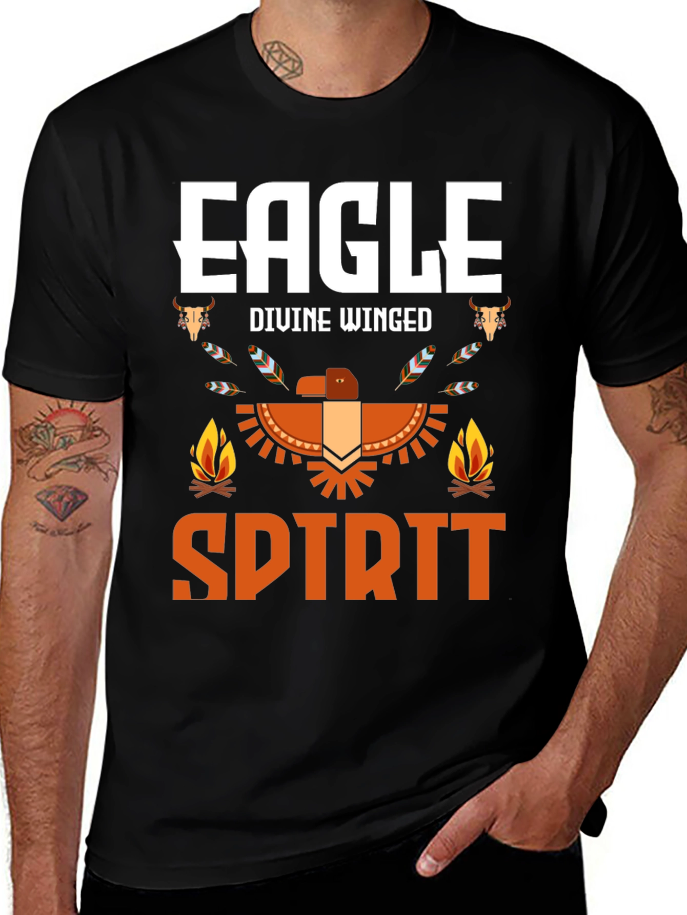 Variant 4 of Eagle Spirit T-Shirt - Divine Winged Design