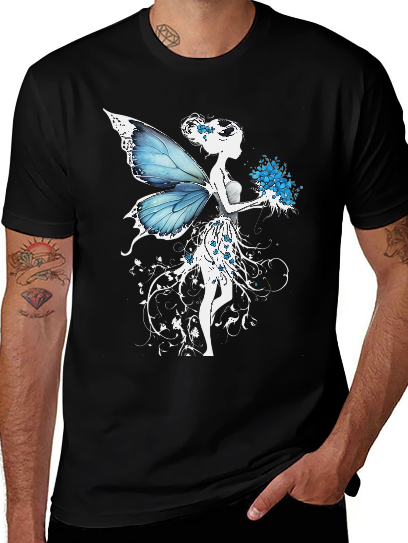 Variant 4 of Fairy Graphic Black T-Shirt